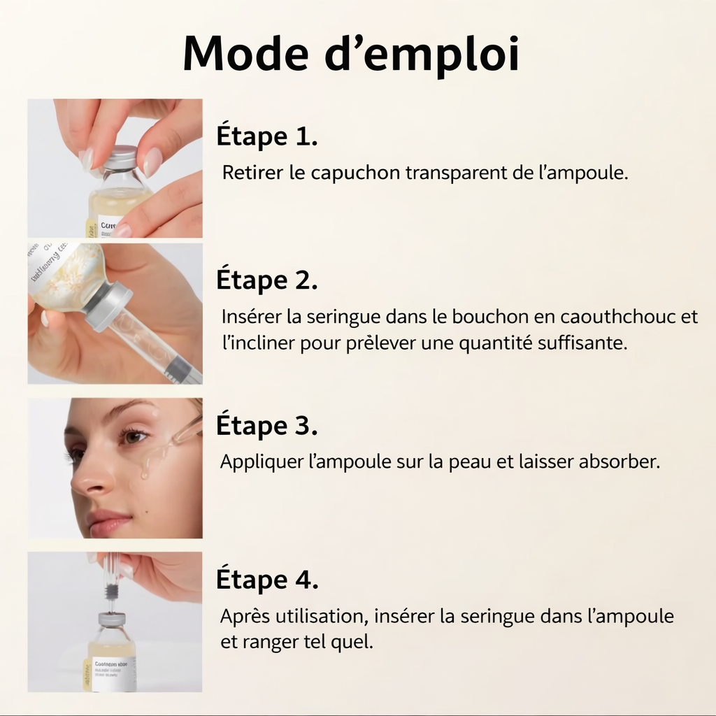 Ampoule Coréenne à la Soie & Peptides — Lifting Intense et Peau Visiblement Raffermie